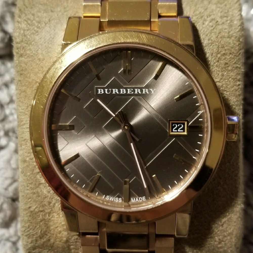 Burberry Large Checked Stamped Watch